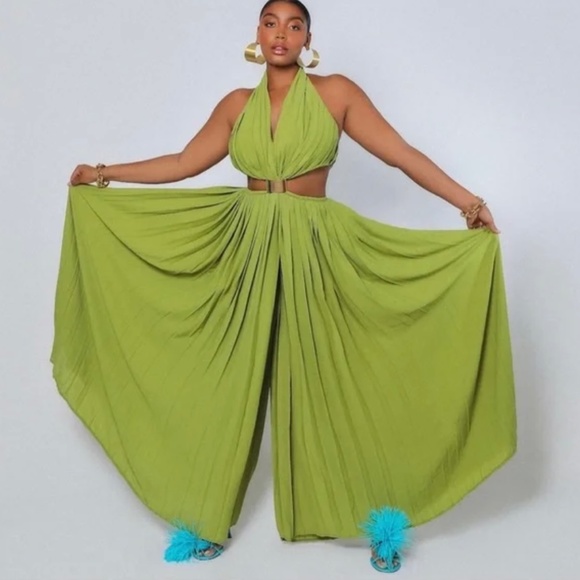 Hanifa Carmen jumpsuit in emerald green - Picture 2 of 4